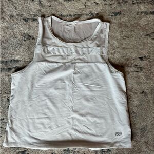 Marika White and Mesh Crop Tank Top